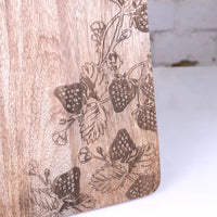 Thaniya Handcrafted Mango Wood Chopping Board with Strawberry Design