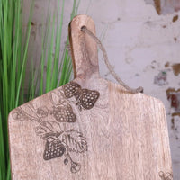 Thaniya Handcrafted Mango Wood Chopping Board with Strawberry Design