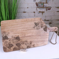 Thaniya Handcrafted Mango Wood Chopping Board with Strawberry Design