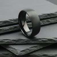 The Antares - 8mm Brushed Black Tungsten Ring