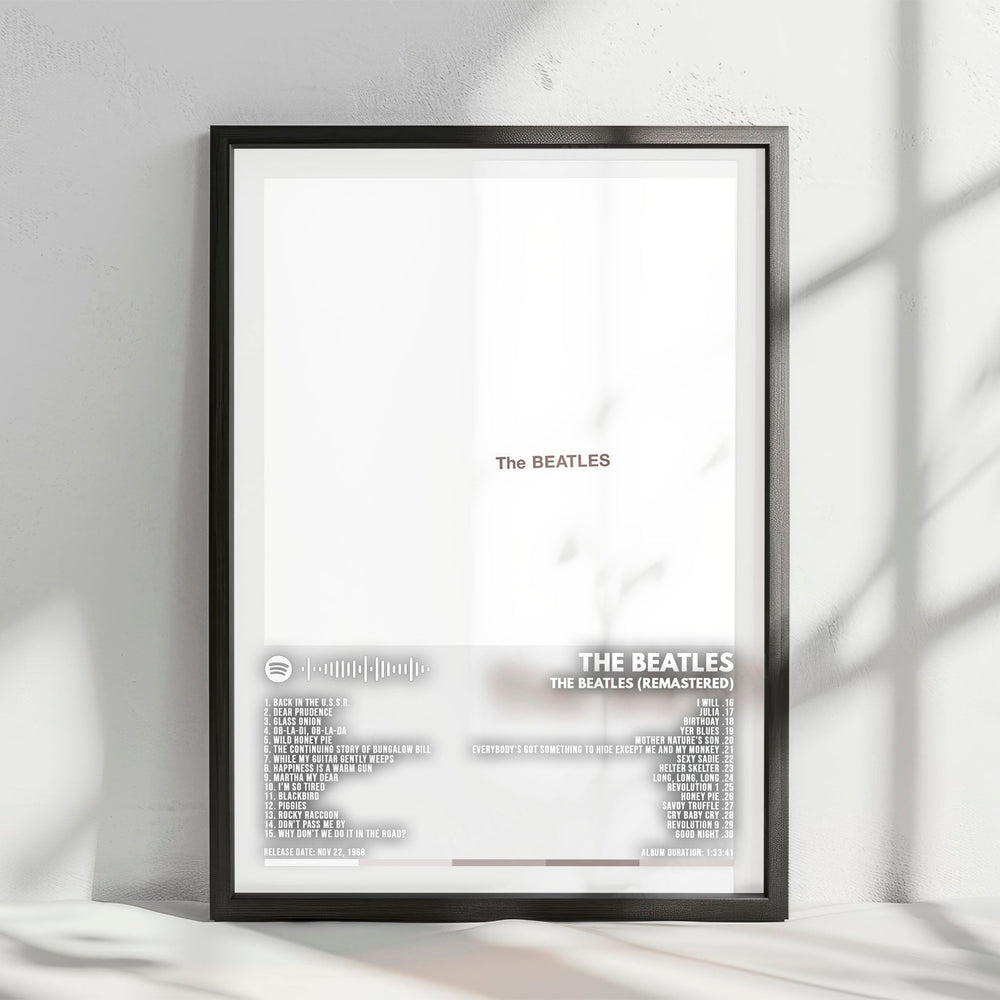 The Beatles "The White Album" Album Cover Poster - with Complete Tracklist