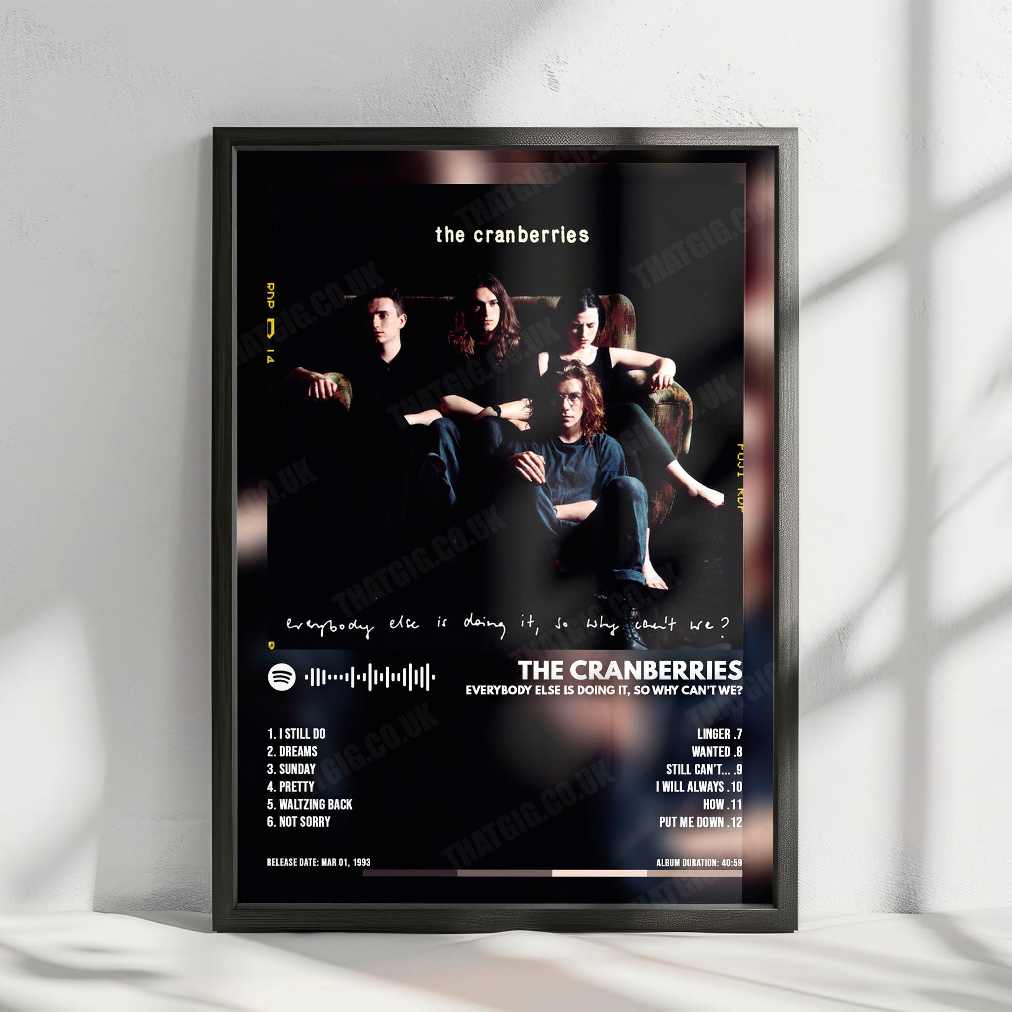 The Cranberries "Everybody Else Is Doing It, So Why Can't We?" Album Cover Poster - with Complete Tracklist