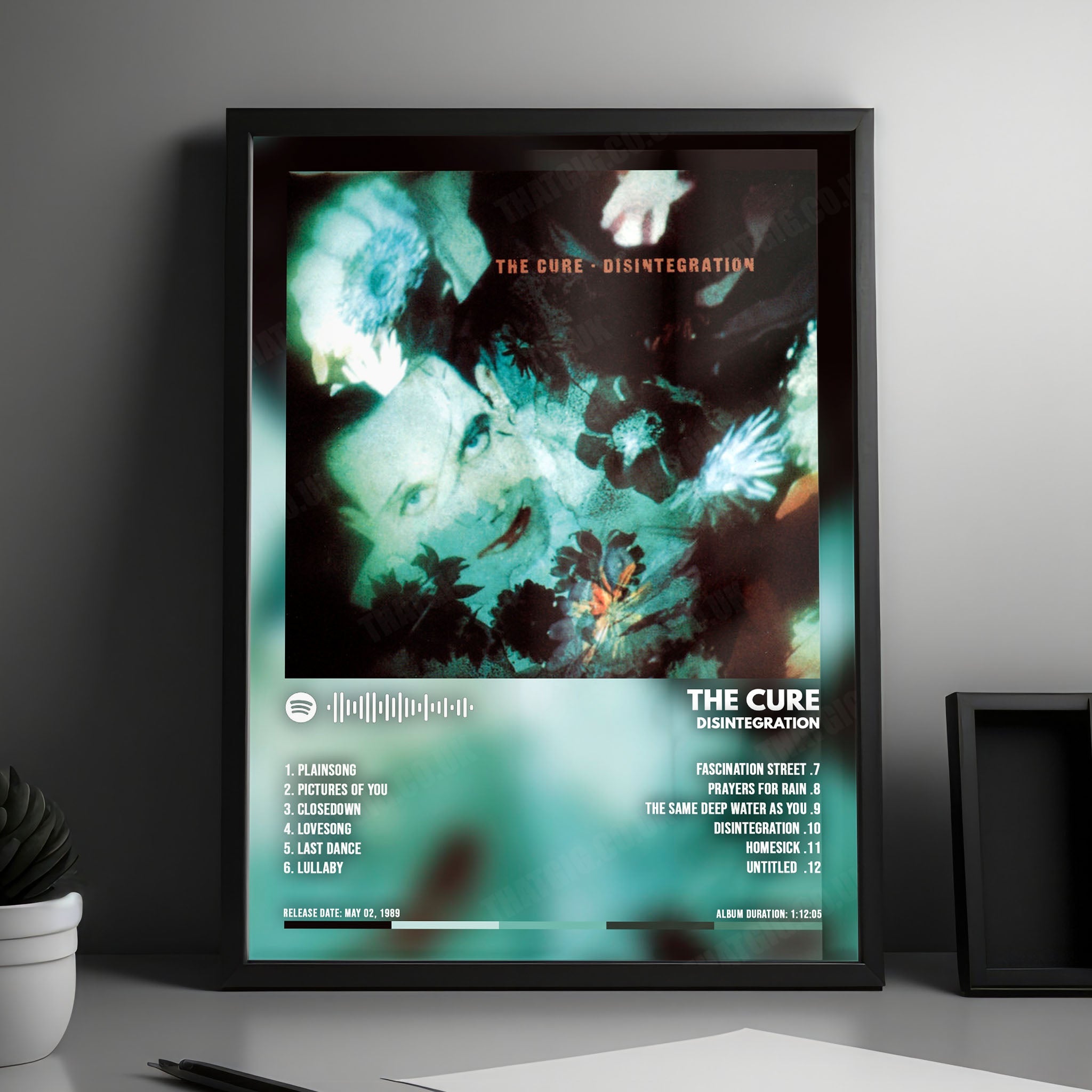 The Cure "Disintegration" Album Cover Poster - with Complete Tracklist