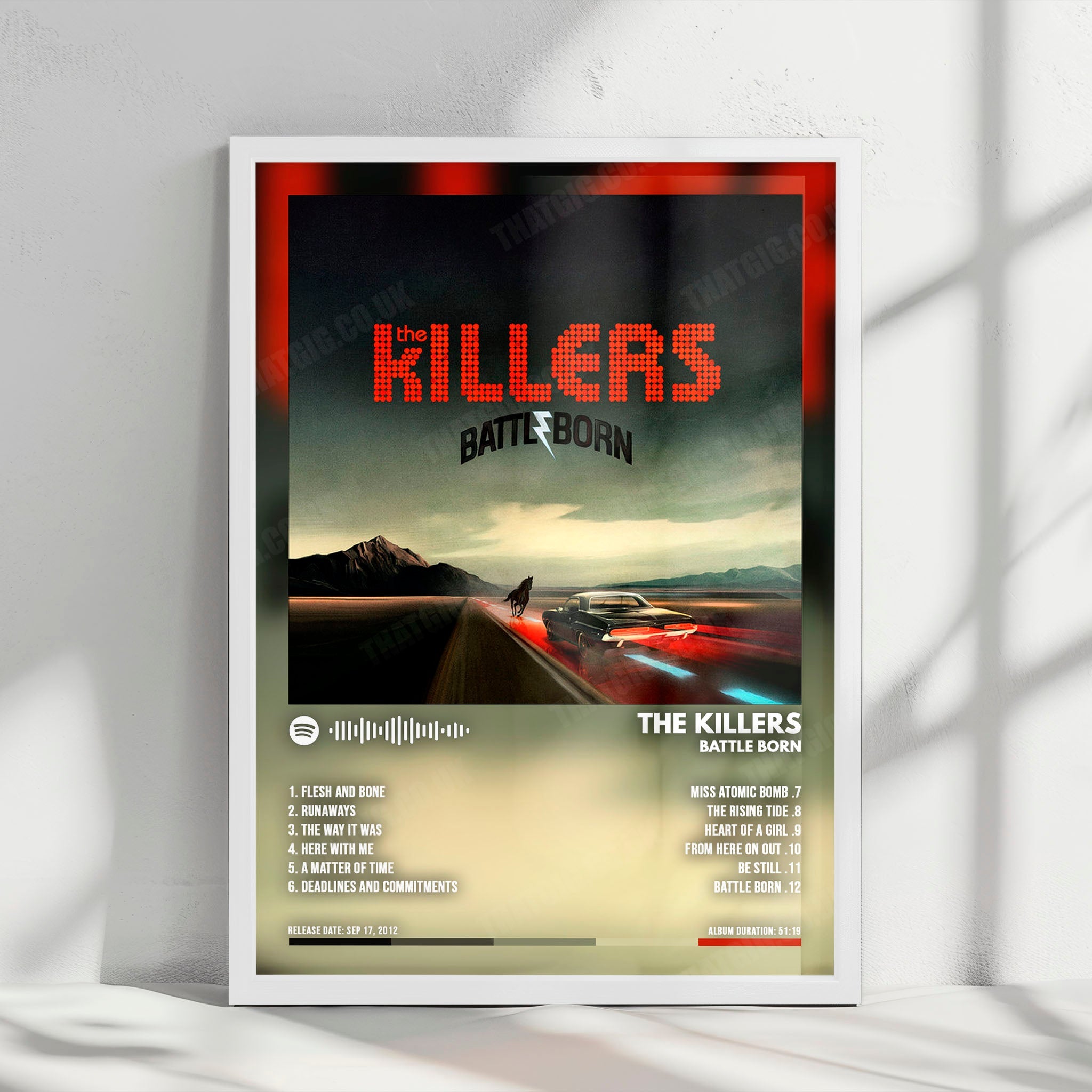 The Killers "Battle Born" Album Cover Poster - with Complete Tracklist