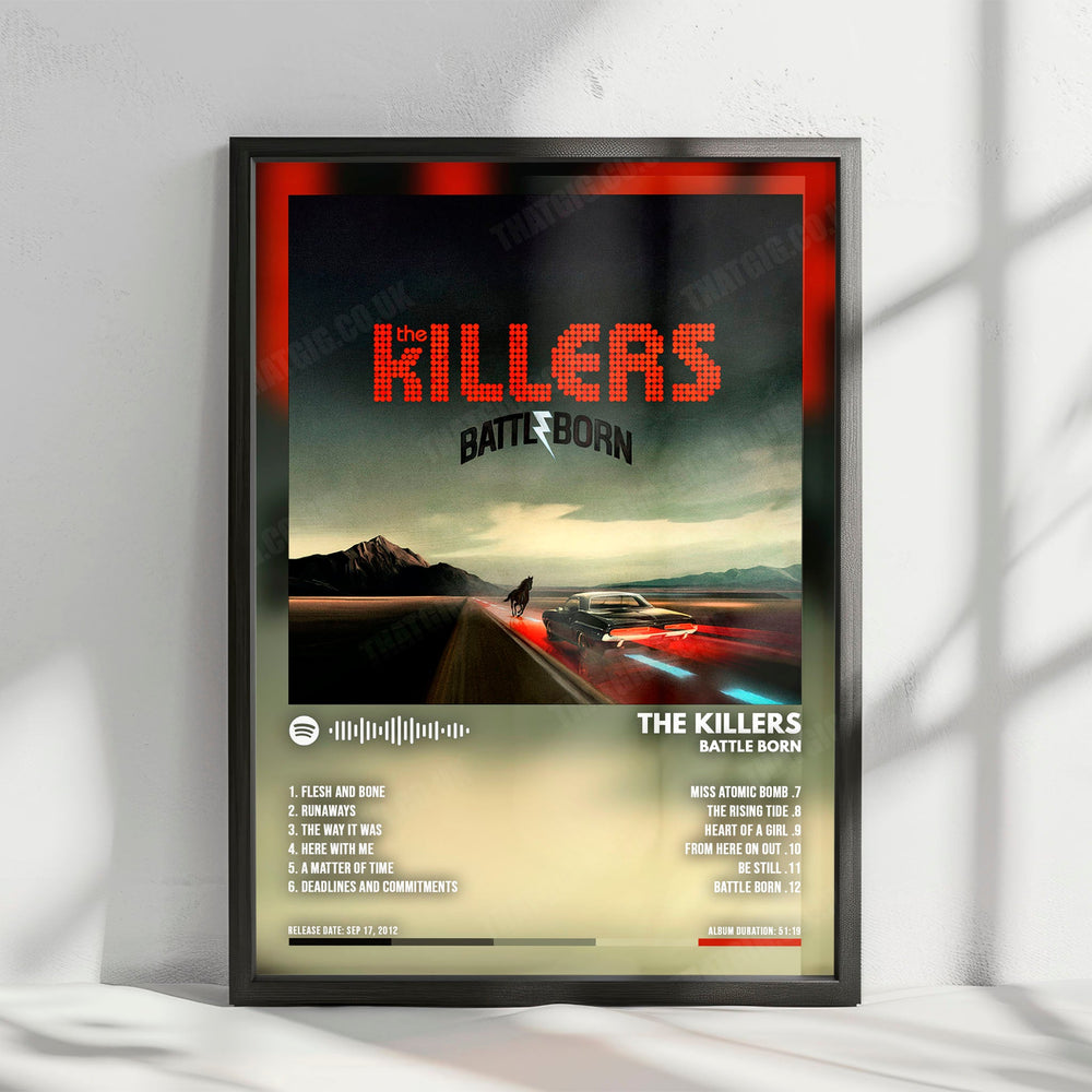 The Killers "Battle Born" Album Cover Poster - with Complete Tracklist