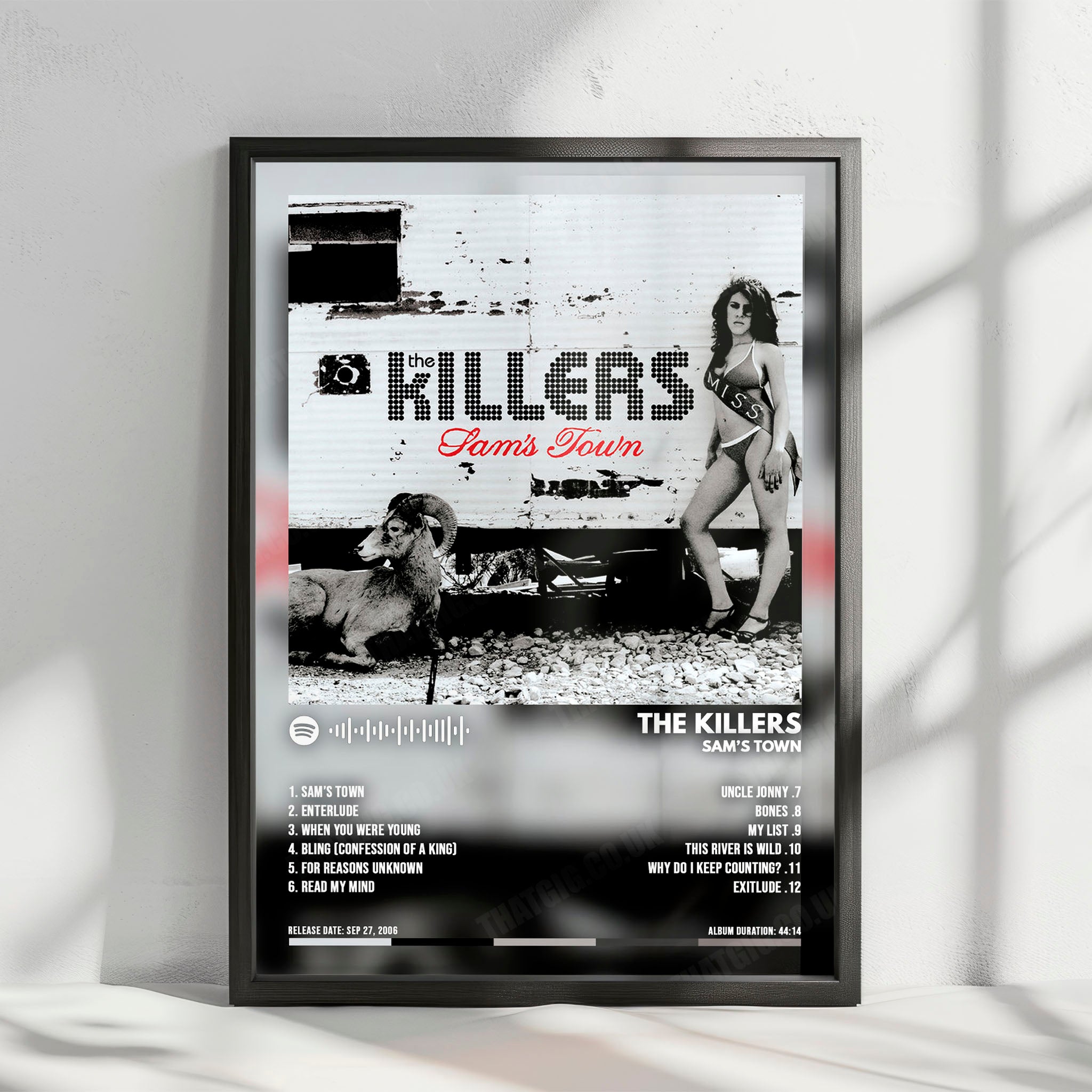 The Killers "Sam's Town" Album Cover Poster - with Complete Tracklist