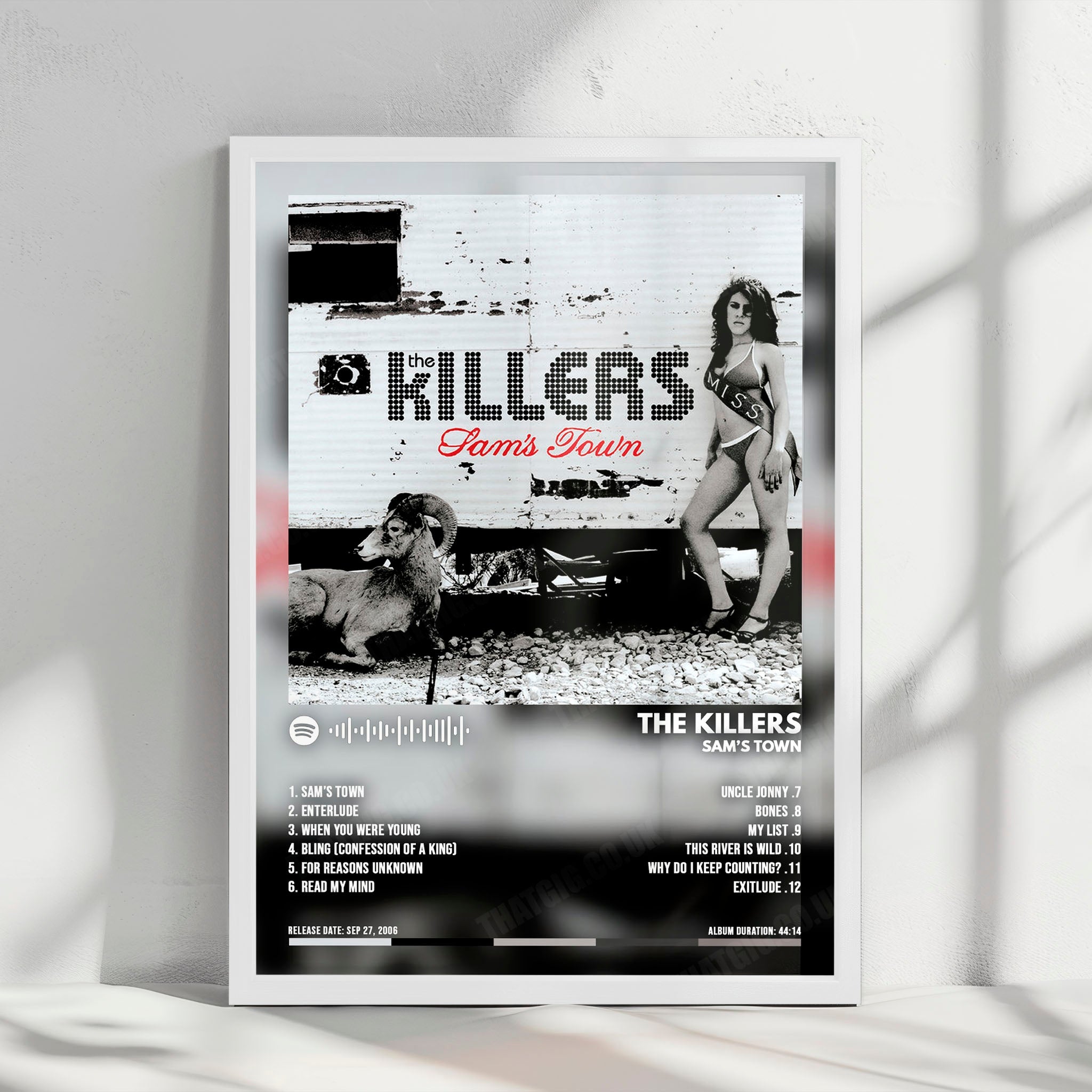 The Killers "Sam's Town" Album Cover Poster - with Complete Tracklist