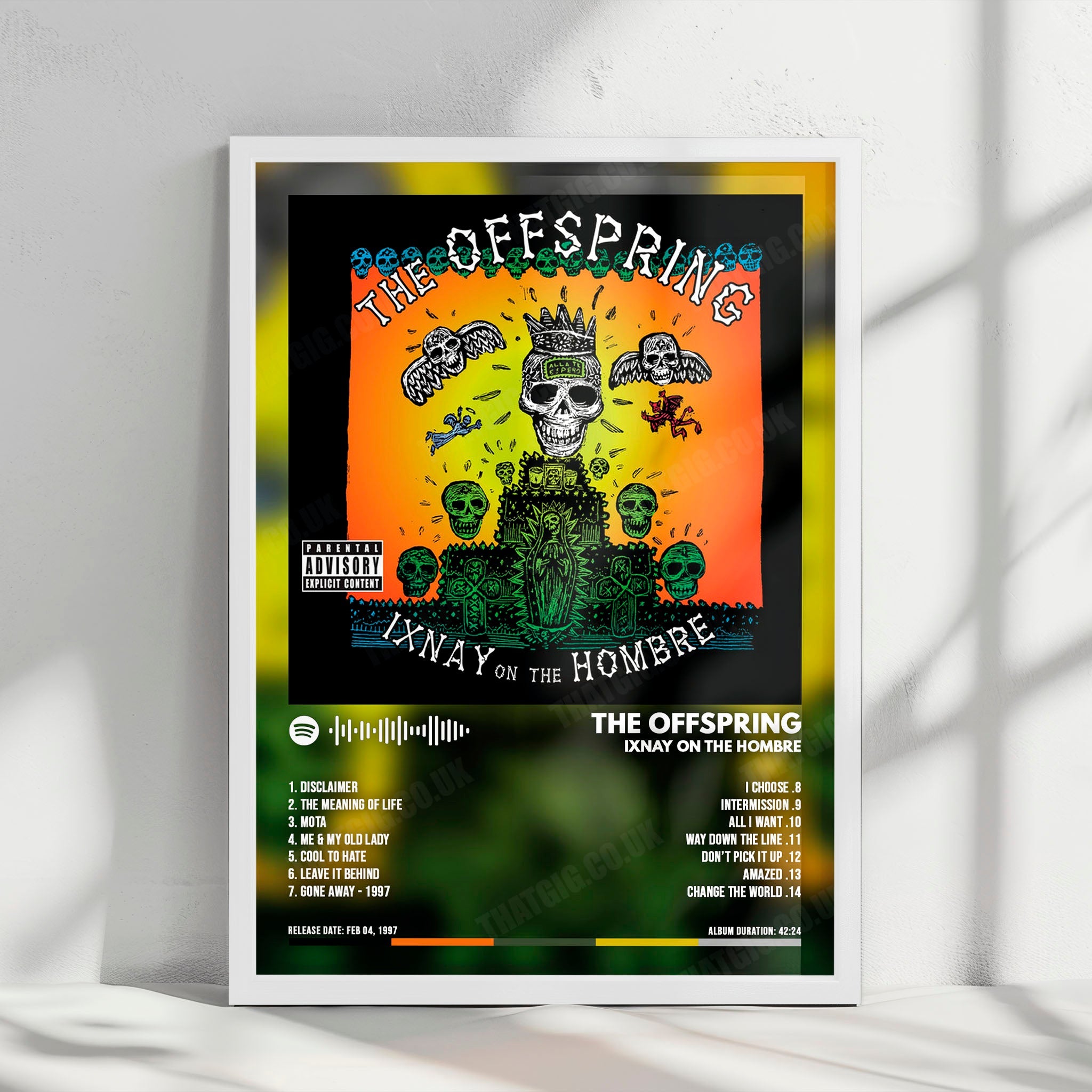 The Offspring "Ixnay on the Hombre" Album Cover Poster - with Complete Tracklist