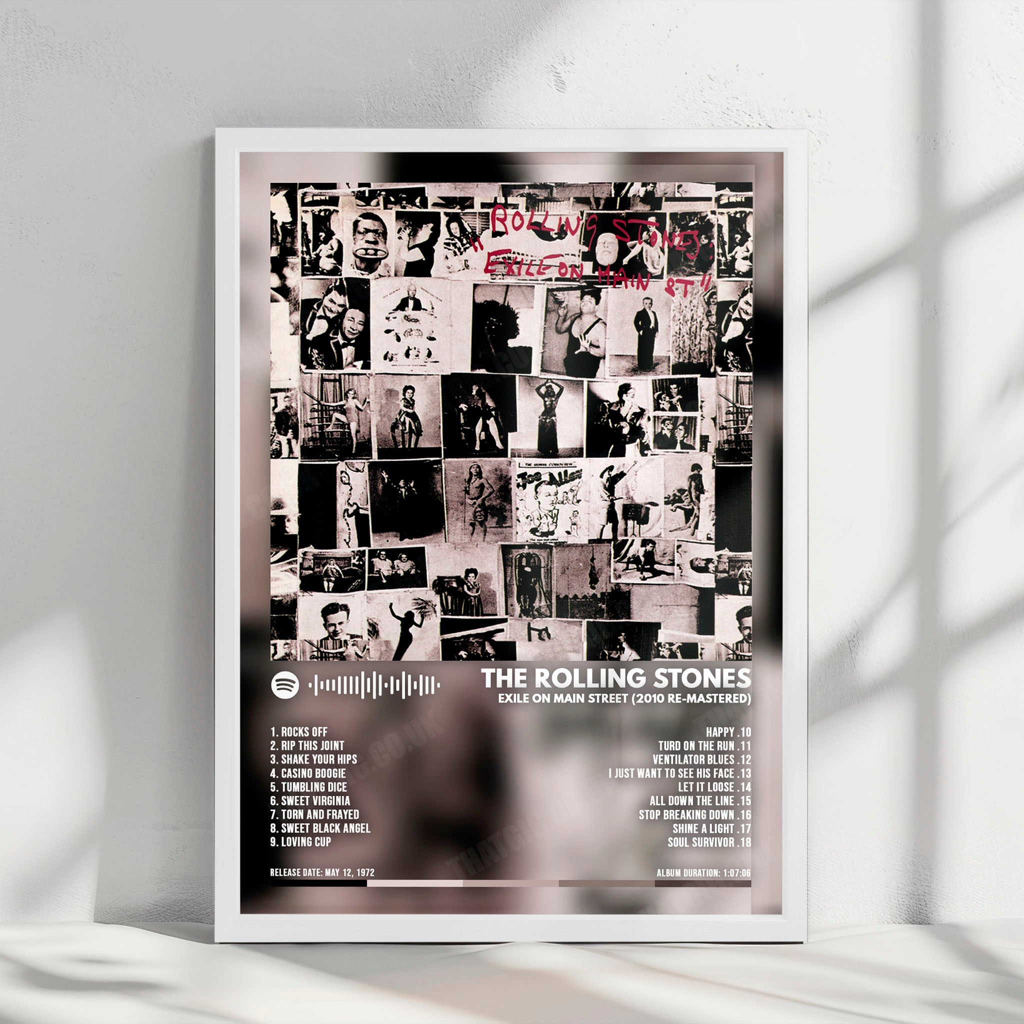 The Rolling Stones "Exile on Main St." Album Cover Poster - with Complete Tracklist