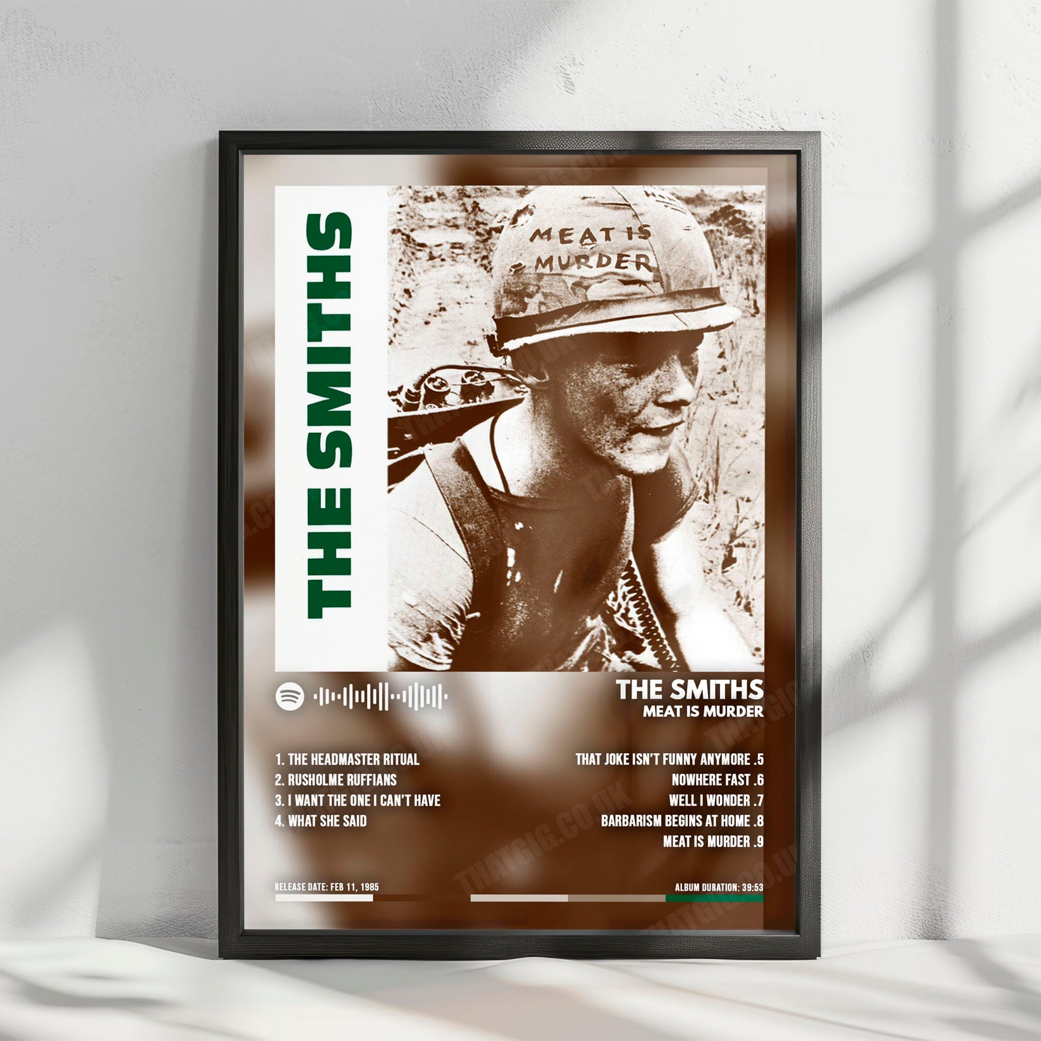 The Smiths "Meat Is Murder" Album Cover Poster - with Complete Tracklist