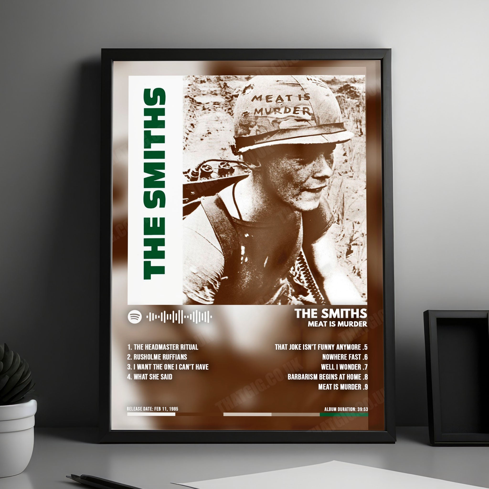 The Smiths "Meat Is Murder" Album Cover Poster - with Complete Tracklist