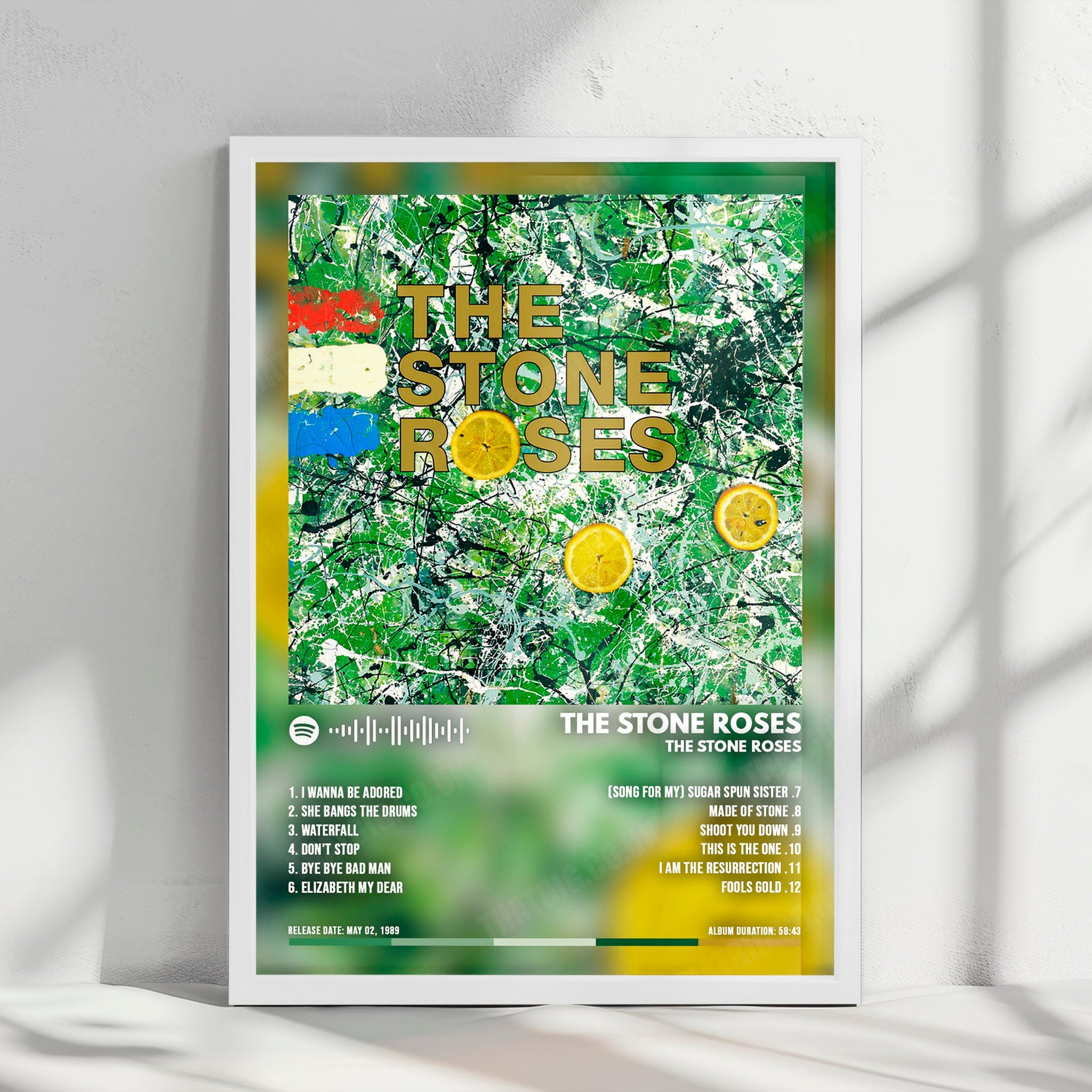 The Stone Roses "The Stone Roses" Album Cover Poster - with Complete Tracklist