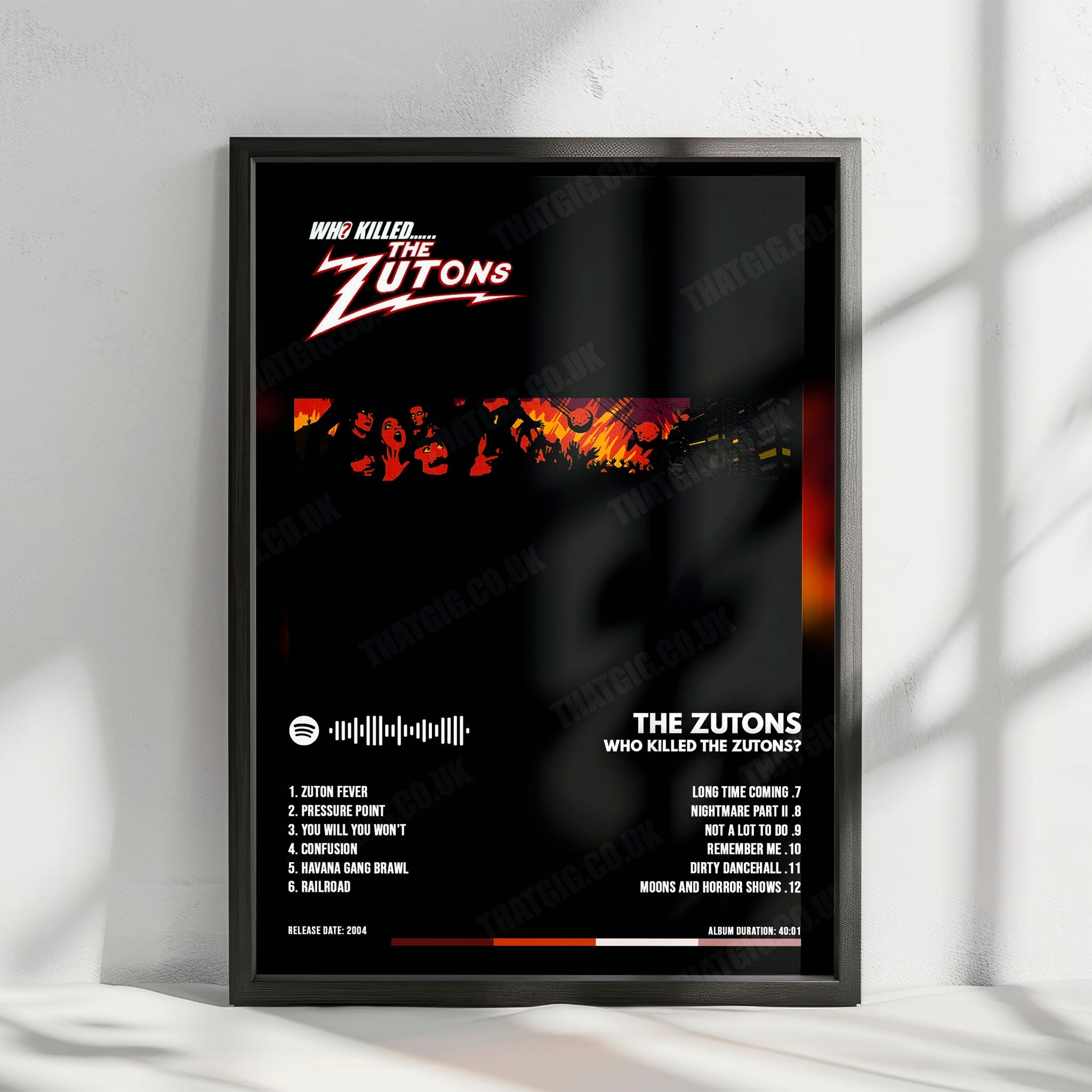 The Zutons "Who Killed...... The Zutons?" Album Cover Poster - with Complete Tracklist