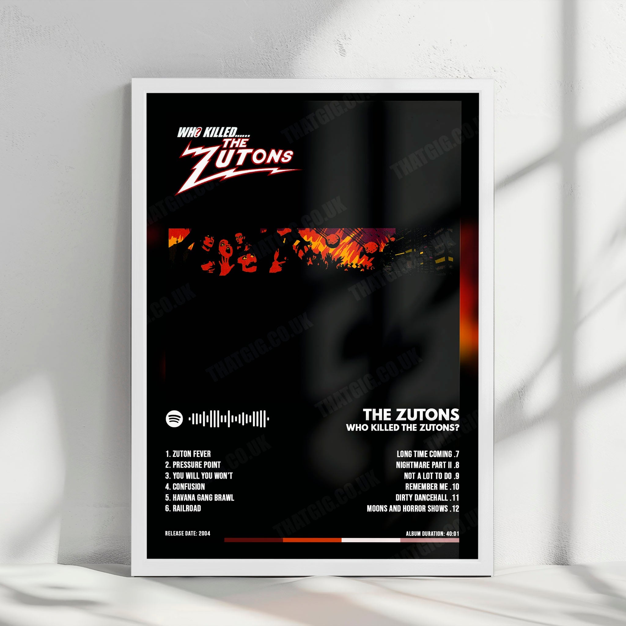 The Zutons "Who Killed...... The Zutons?" Album Cover Poster - with Complete Tracklist