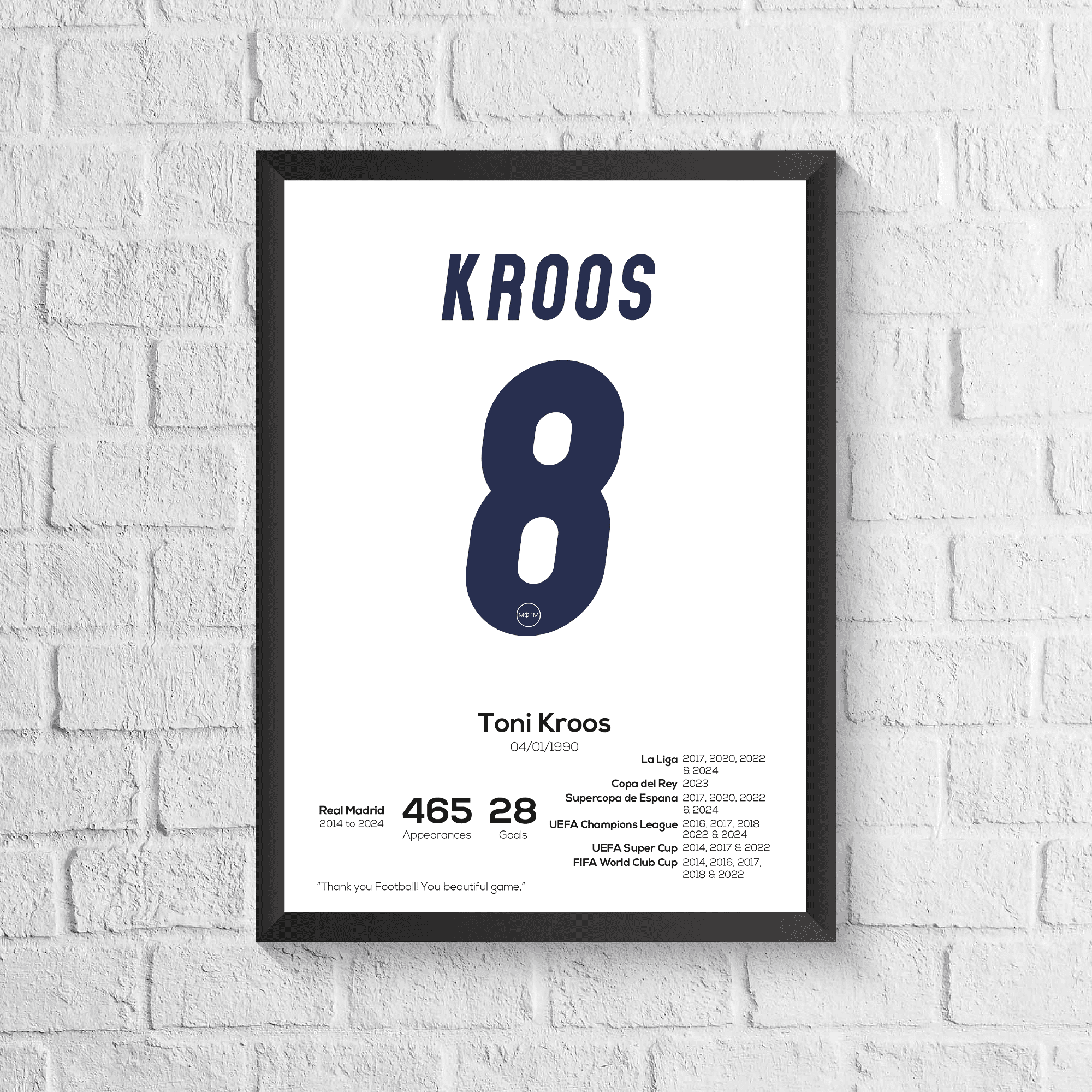 Toni Kroos Legend Stats Print