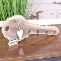 Torani Rustic Wooden Key Holder with Vintage Key Design