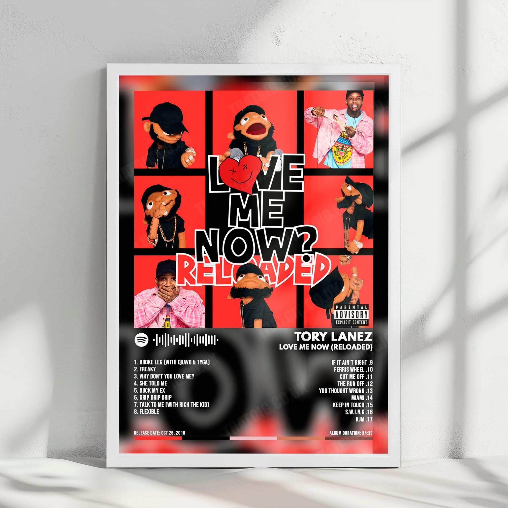 Tory Lanez "Love Me Now?" Album Cover Poster - with Complete Tracklist