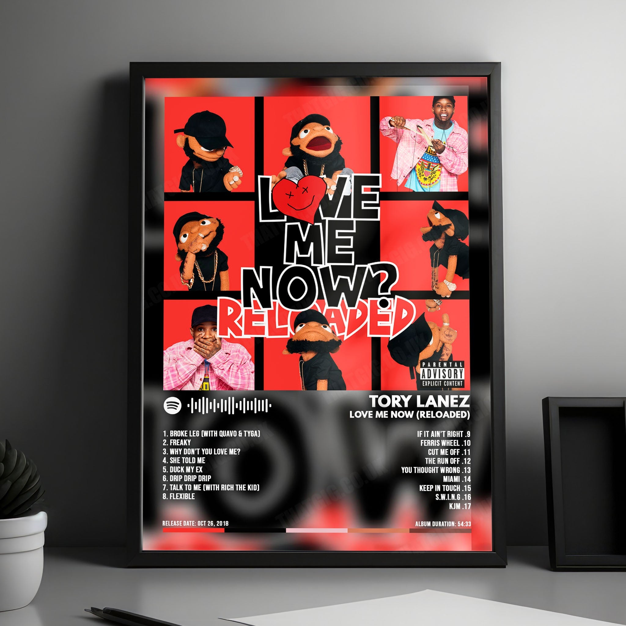 Tory Lanez "Love Me Now?" Album Cover Poster - with Complete Tracklist