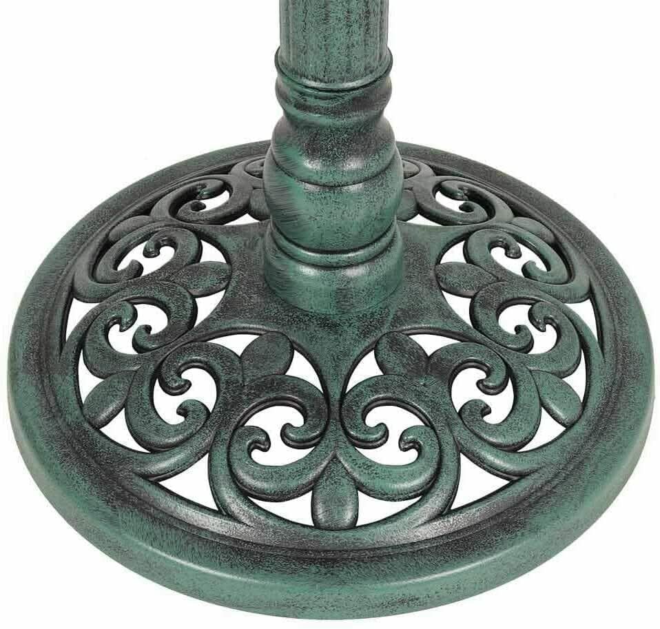 Traditional Freestanding Bird Bath Tall Weatherproof Resin Garden Ornament