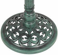 Traditional Freestanding Bird Bath Tall Weatherproof Resin Garden Ornament