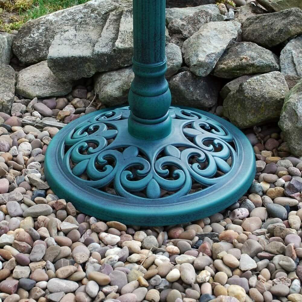Traditional Freestanding Bird Bath Tall Weatherproof Resin Garden Ornament