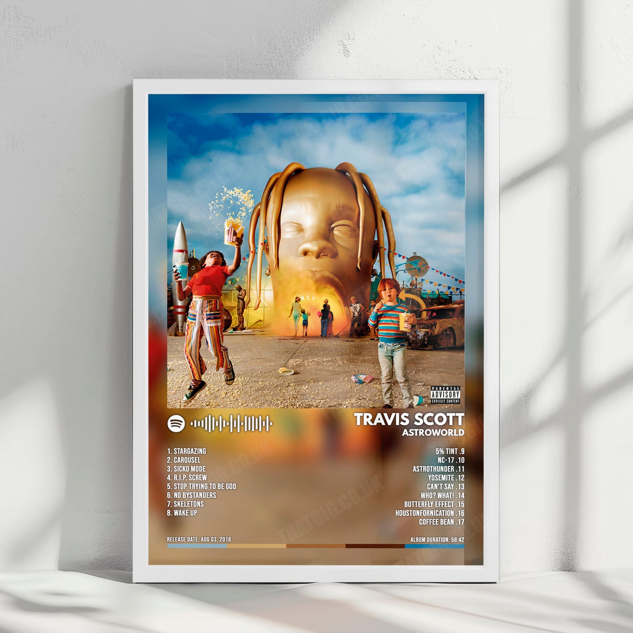 Travis Scott - Astroworld Album Poster - with Complete Tracklist