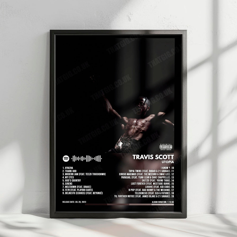 Travis Scott - Utopia Album Poster - with Complete Tracklist