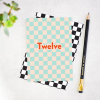 Twelve Checkerboard Birthday Card for 12th Birthdays