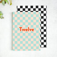 Twelve Checkerboard Birthday Card for 12th Birthdays