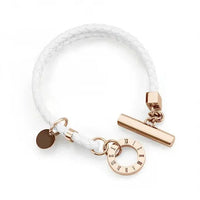 Unisex White Leather Braided Bracelet