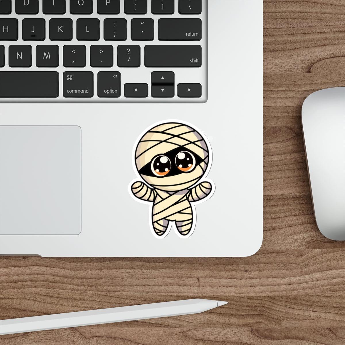 Halloween Mummy Waterproof Sticker – Spooky Season Decor for Laptops, Trick-or-Treat Bags & More