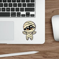 Halloween Mummy Waterproof Sticker – Spooky Season Decor for Laptops, Trick-or-Treat Bags & More