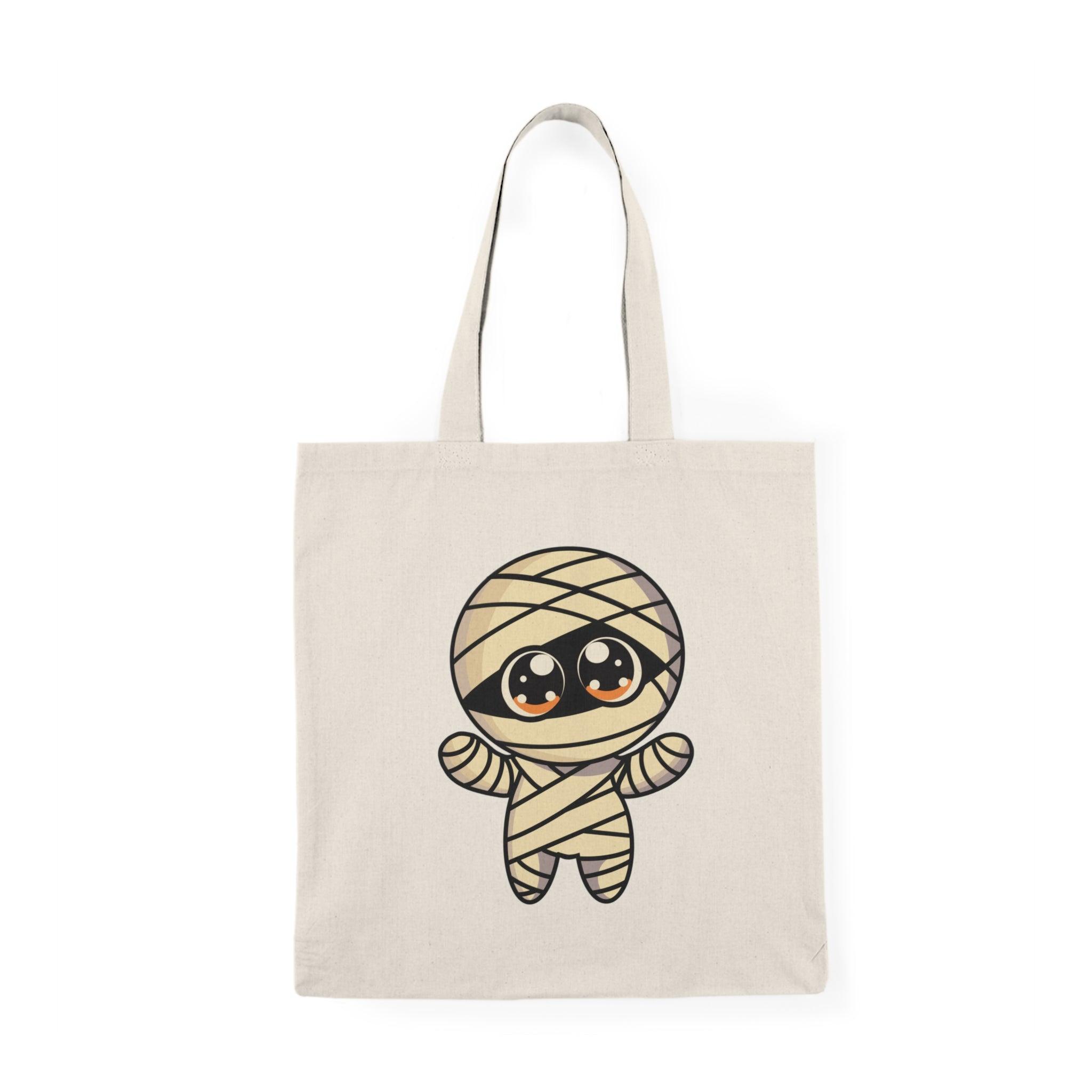 Halloween Mummy Tote Bag – Funny Eco-Friendly Cotton Tote, Spooky Trick-or-Treat Bag for Halloween Lovers