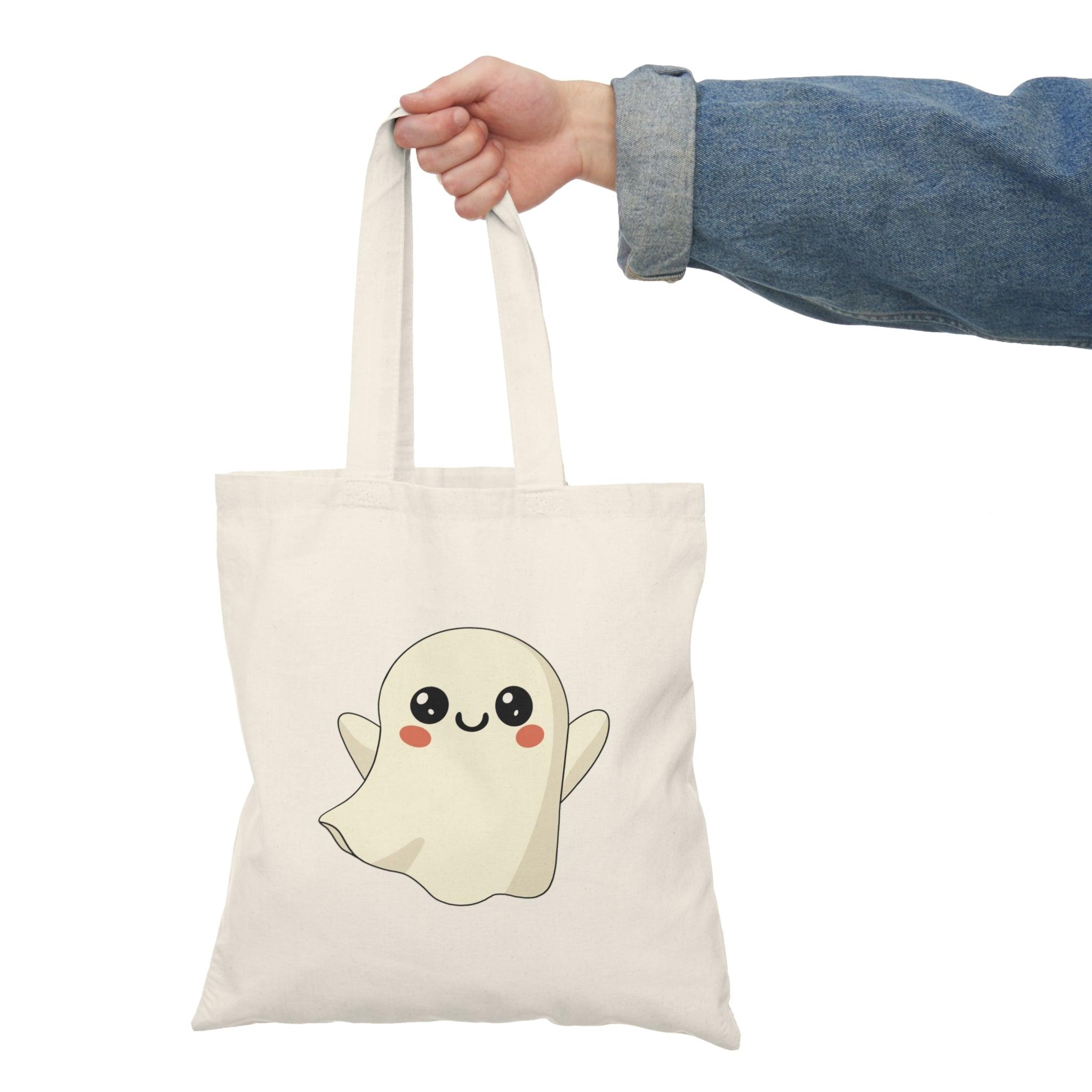 Ghost Cartoon Tote Bag – Cute Halloween Bag