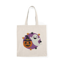 Halloween Ghost and Pumpkin Tote Bag