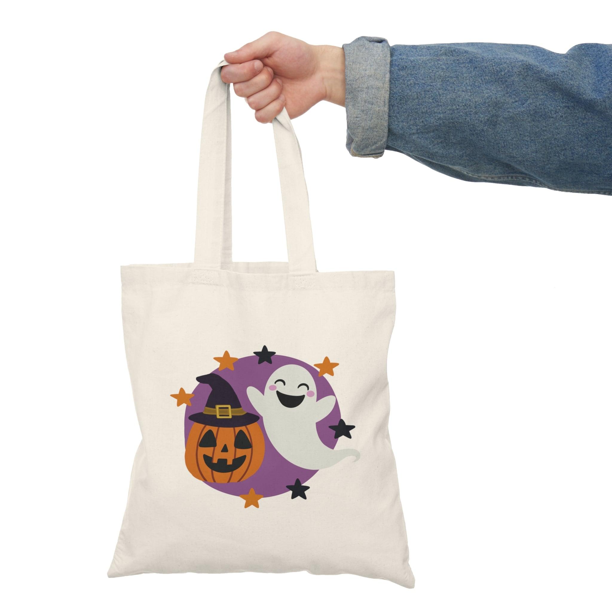 Halloween Ghost and Pumpkin Tote Bag