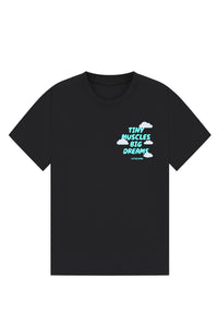 Little Apes Tiny Muscles Big Dreams Tee - Black/Blue