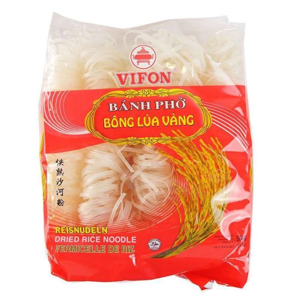 VIFON Dried Rice Noodle Banh Pho Bong Lua Vang 5mm 500g