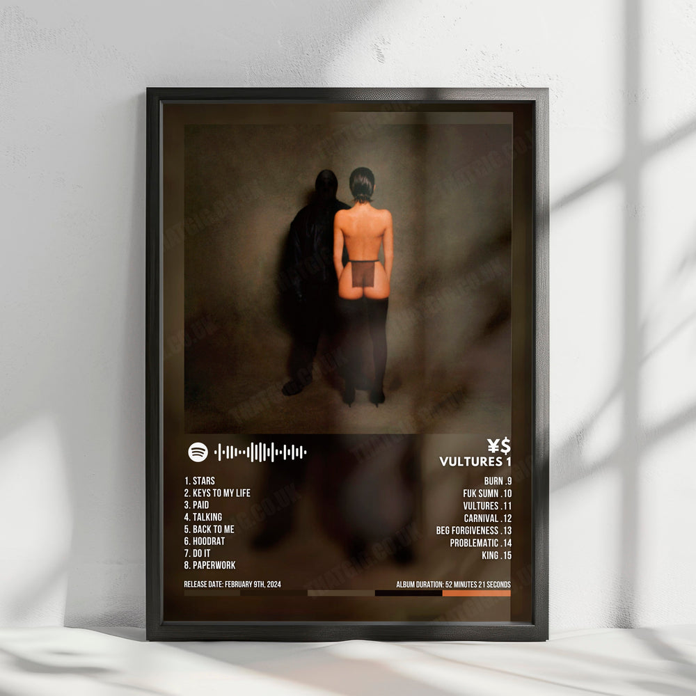 ¥$ "Vultures 1" Album Cover Poster - with Complete Tracklist