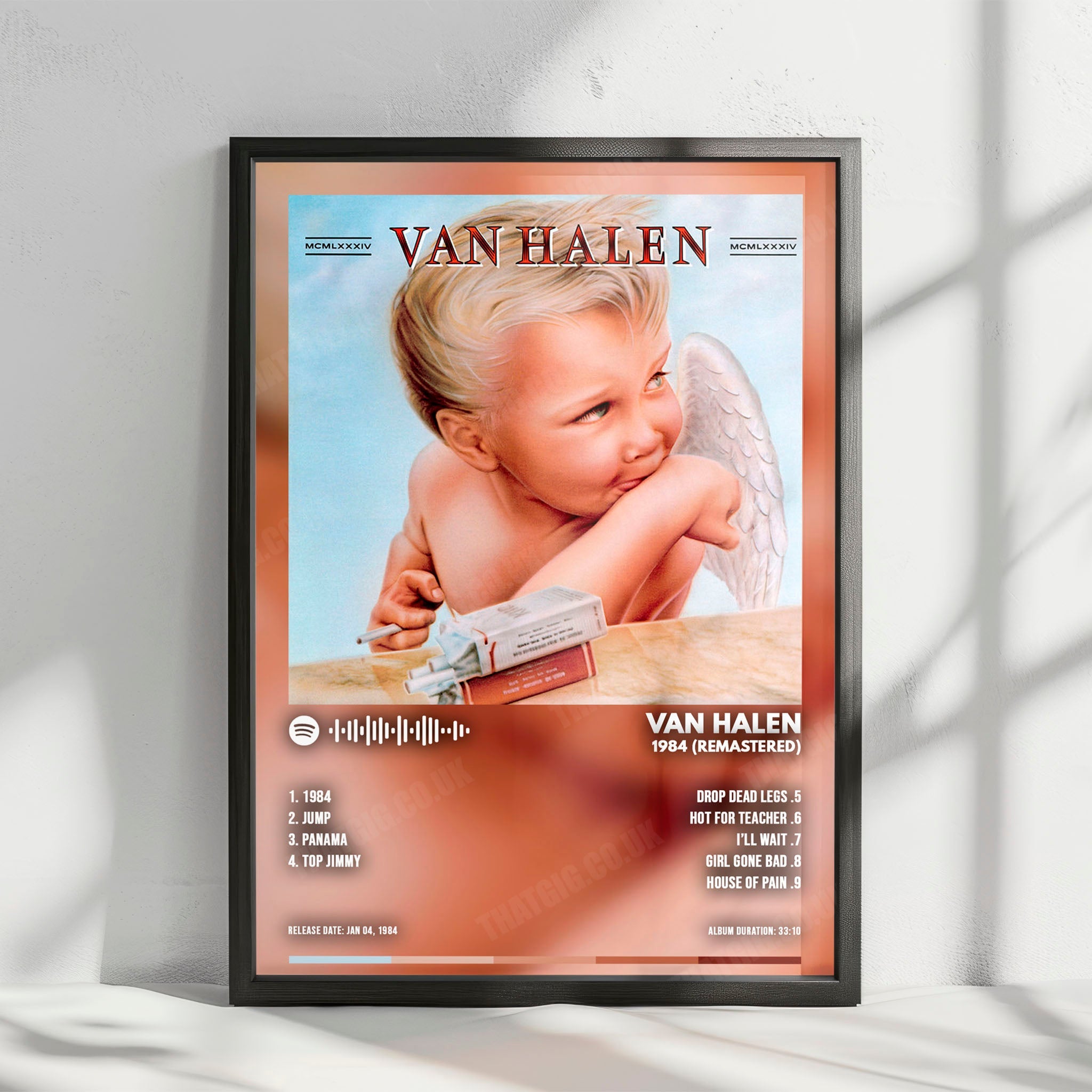 Van Halen "1984" Album Cover Poster - with Complete Tracklist