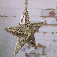 Varnika Metal Hanging Star Decoration Gold