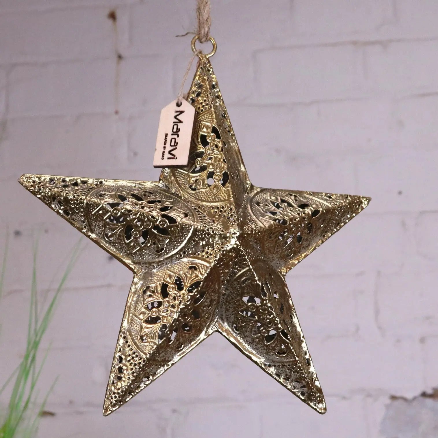 Varnika Metal Hanging Star Decoration Gold