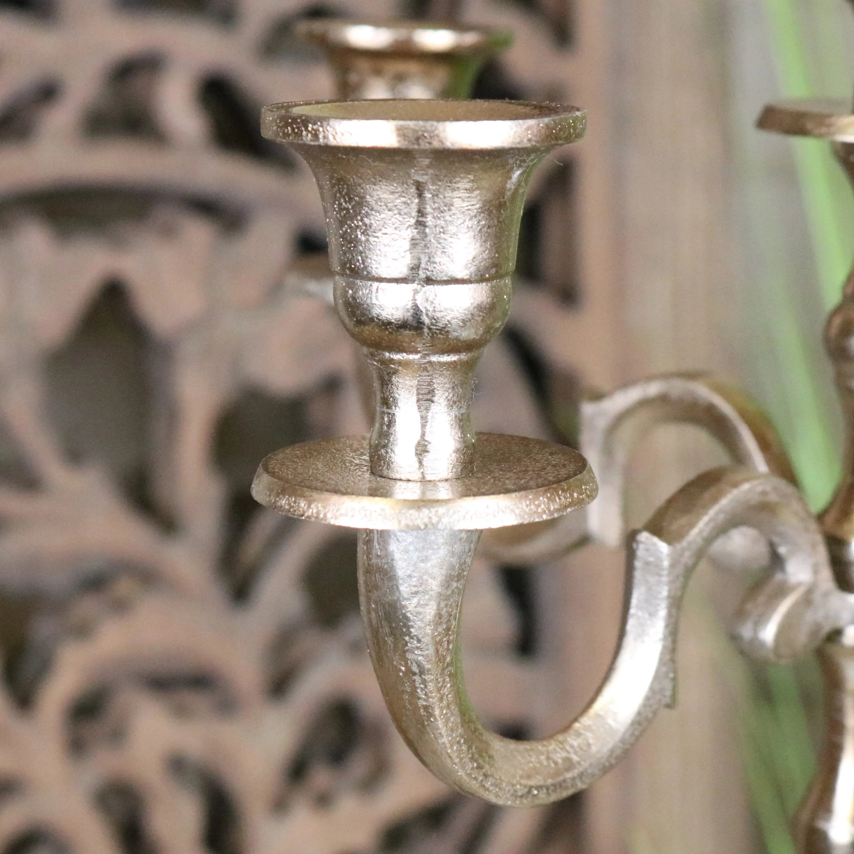 Veeha Candelabra Centerpiece 5 Candle Holder 40cm Champagne Gold