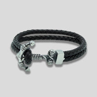 Viking Anchor Braided Bracelet - Brown