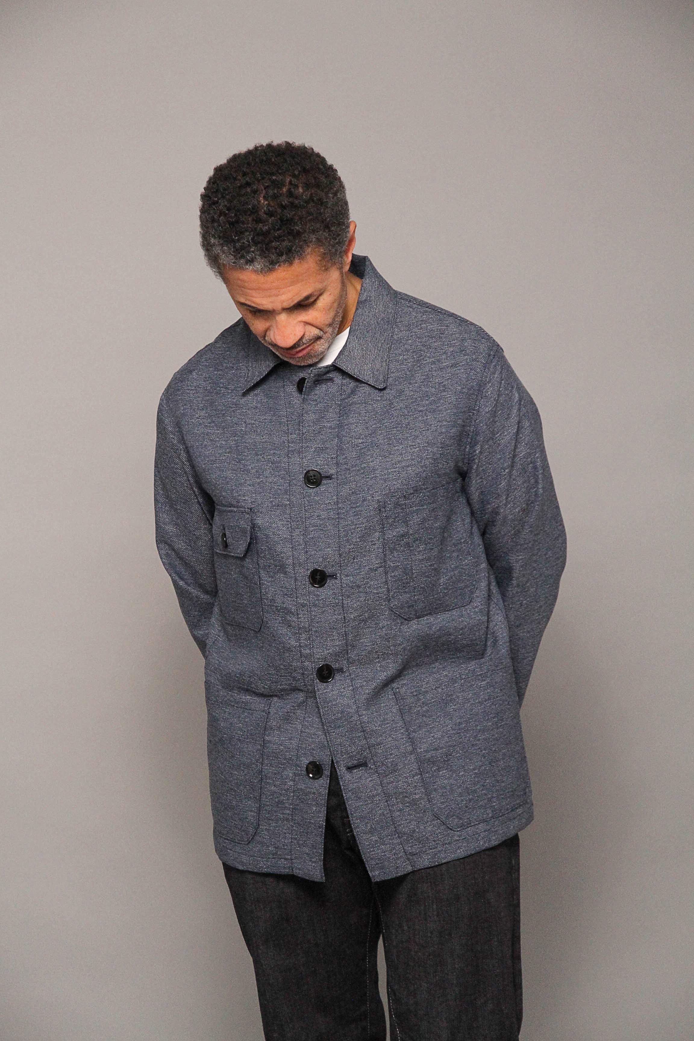 James Four Pocket Jacket - Sky Blue Twill