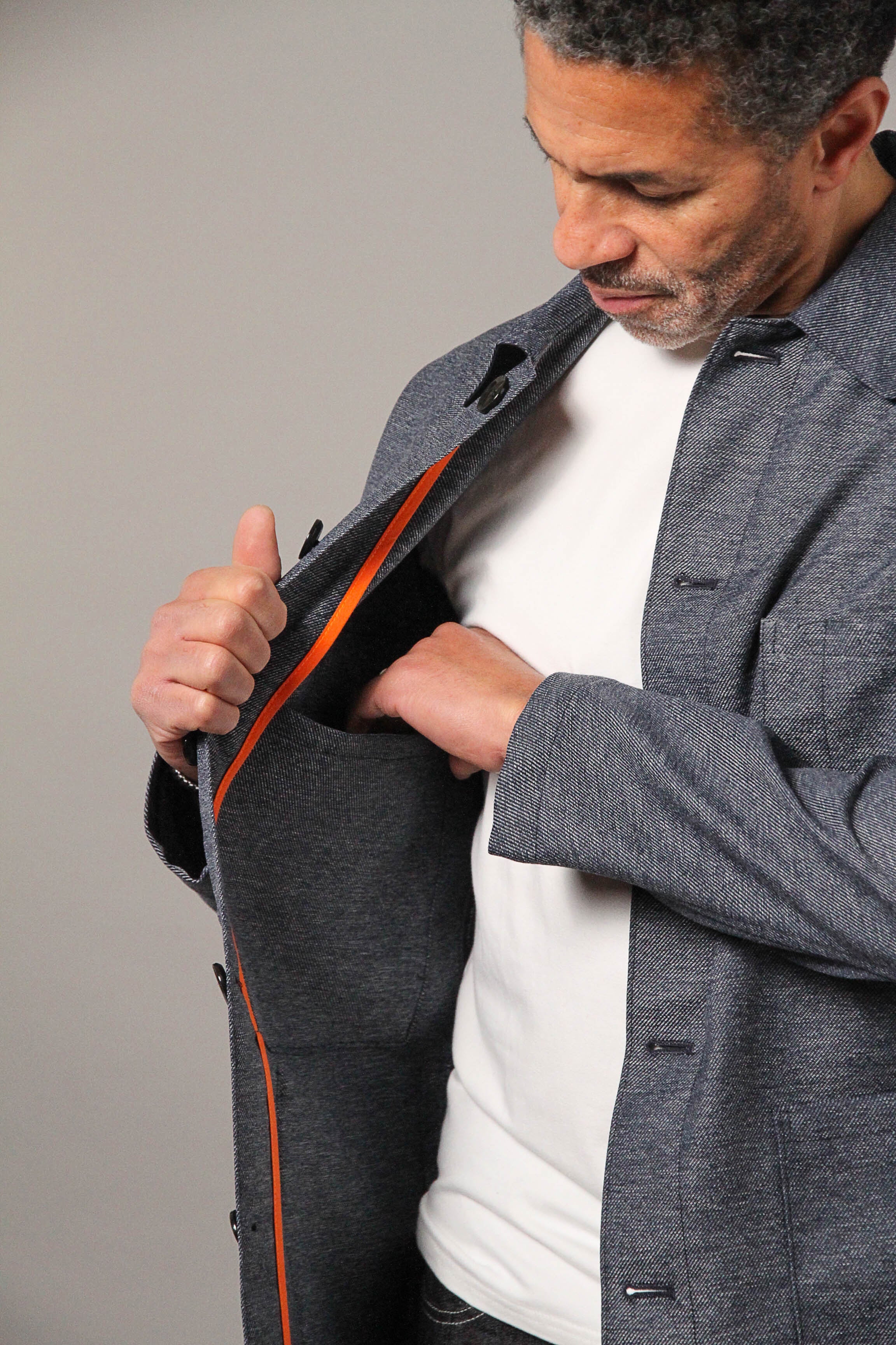 James Four Pocket Jacket - Sky Blue Twill