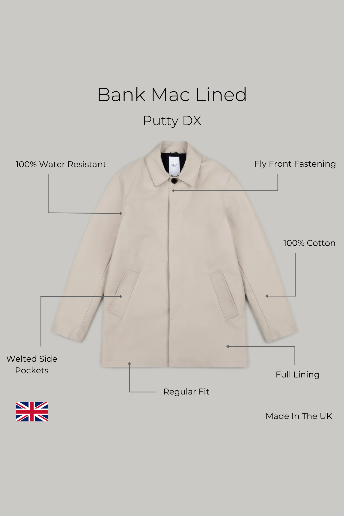 Bank Short Mac Lined  - Putty DX