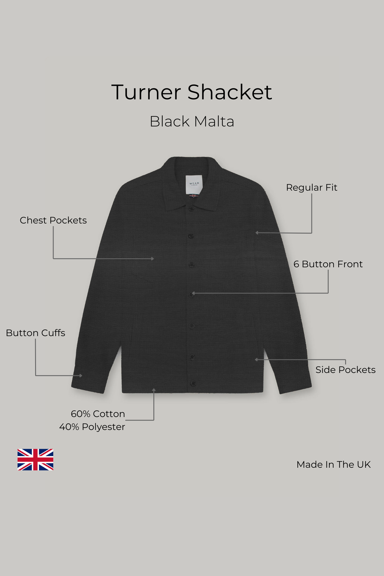 Turner Shacket - Black Malta