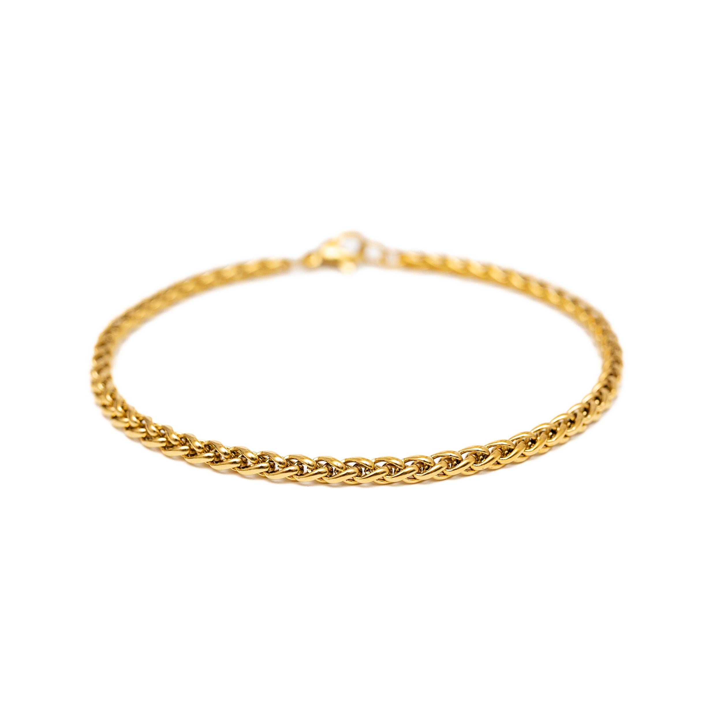 Wheat Bracelet (Gold) 3mm