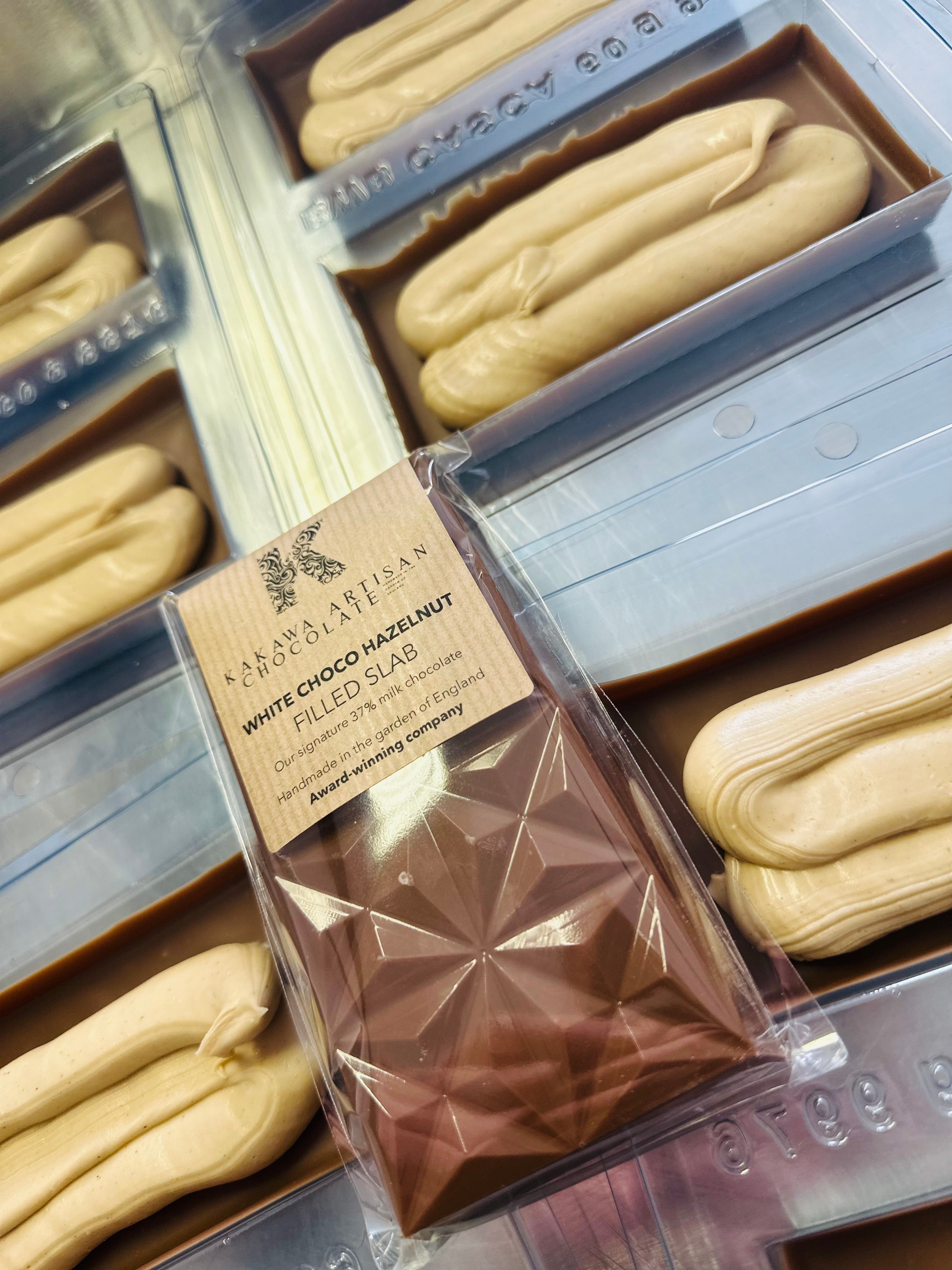 White Choco Hazelnut Filled Slab